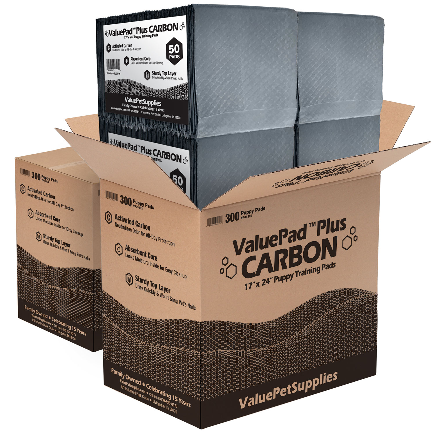 ValuePad Plus Carbon Puppy Pads, Small 17x24 Inch, 600 Count Premium