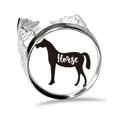 thumbnail image 1 of Cheval Noir et Blanc Bague d'Amour Réglable Fiançailles de Mariage, 1 of 3