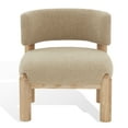 thumbnail image 2 of SAFAVIEH Couture Rosabryna Modern Faux Shearling Solid Accent Chair, Light Brown/Natural, 2 of 8