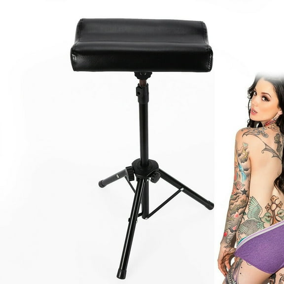 Fichiouy Sponge Pad Tripod Tattoo Armrest Arm Bar Leg Rest Stand Height Adjustable Black 75-100cm