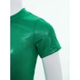 thumbnail image 5 of inlzdz Girls Metallic Shiny Hip Hop Jazz Dance Crop Top Performance Glitter T-Shirt Disco Party Dancewear Dark Green 130, 5 of 7
