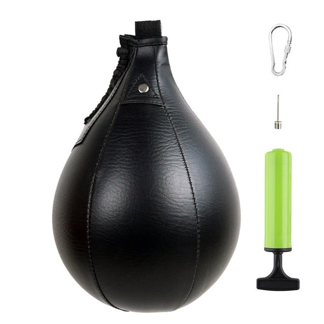 Saco Boxeo Inflable Forma Pera Entrenamiento Pelota Velocidad Boxeo PU negro Btafrte