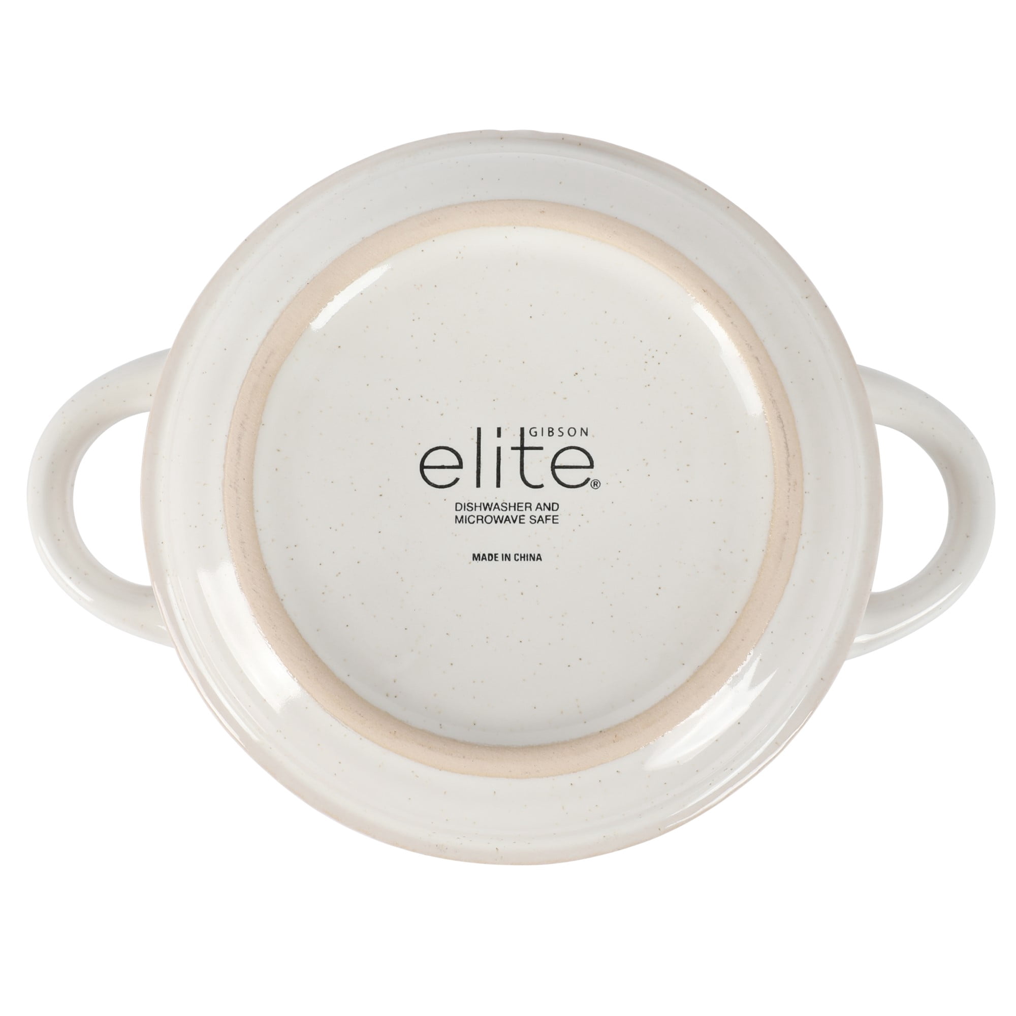Gibson Elite Reactive Stoneware Soup Bowls with Handles, 6 Inch, Set of 4, White
