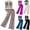 Khaki., variant on HBGVBA Women 2 Piece Outfits,Casual Matching Set,Sleeveless Crew Neck Top Elastic Waist Long Pants Casual Outfit Set