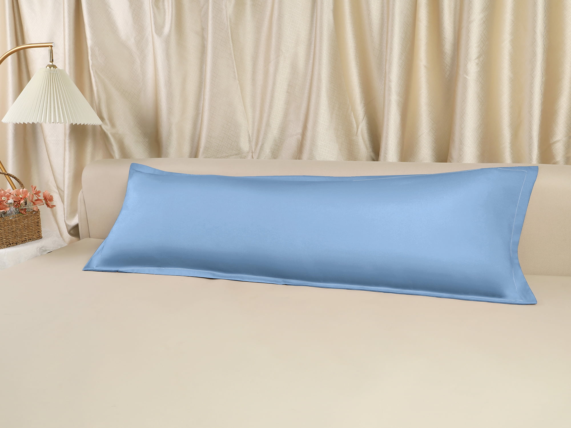 Unique Bargains 1 Pcs Pillow Cases Breathable Cooling Pillow Covers Blue 20"x48"