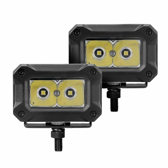 Go Rhino Driving/Fog Light 751003023SBS Driving/Fog Light; Bright Series; LED Bulb; 3 Inch X 2 Inch Rectangle; Spot Beam; Clear Polycarbonate Lens; Black Aluminum Housing; Surface Mount