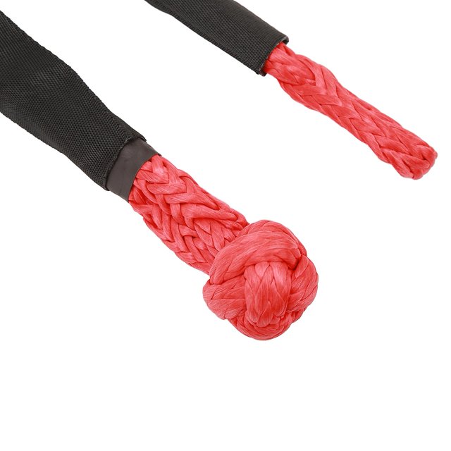 2Pcs Towing Soft Shackle 38000Lbs Breaking Force Tear Resistance Portable for Truck Large SUVs Offroad Vehicels Black