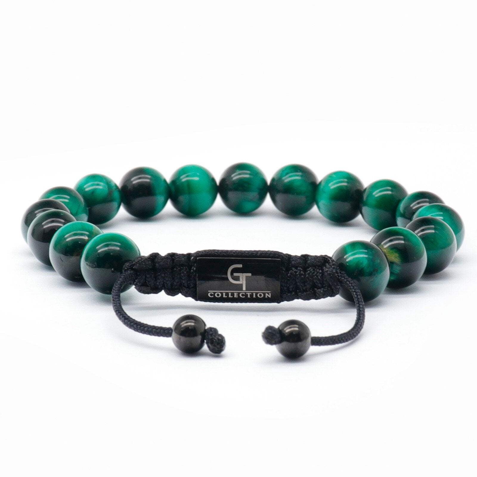 Men's GREEN TIGER EYE Beaded Bracelet | Gift for Men | One Size Fits All | 100% Natural | Gemstone Adjustable Bracelet