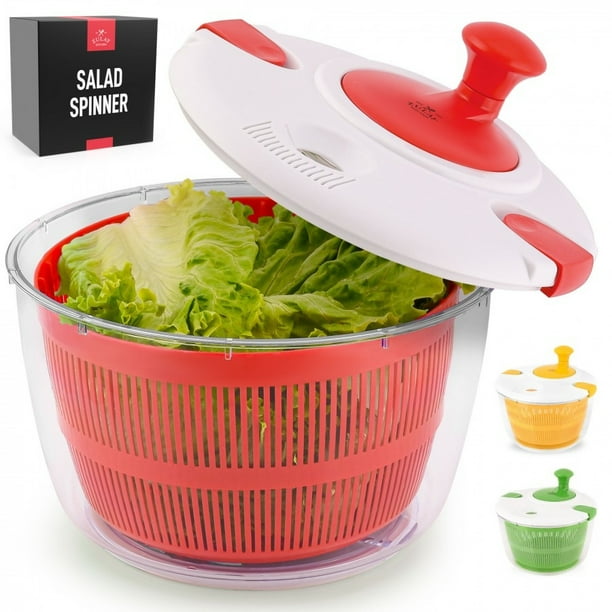 Zulay Kitchen Salad Spinner Large 5L Capacity Manual Lettuce Spinner