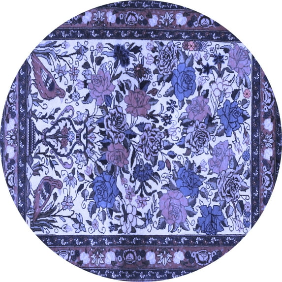Ahgly Company Indoor Round Animal Blue Traditional Area Rugs, 5' Round