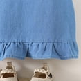 thumbnail image 7 of Afuyipoi Toddler Girls Casual Ruffle Sleeve Denim Dress (6 Months-4 Years) Summer Soft Cotton Cowboy Skirt A-Line Sundress for Photoshoot Light Blue 3T, 7 of 7