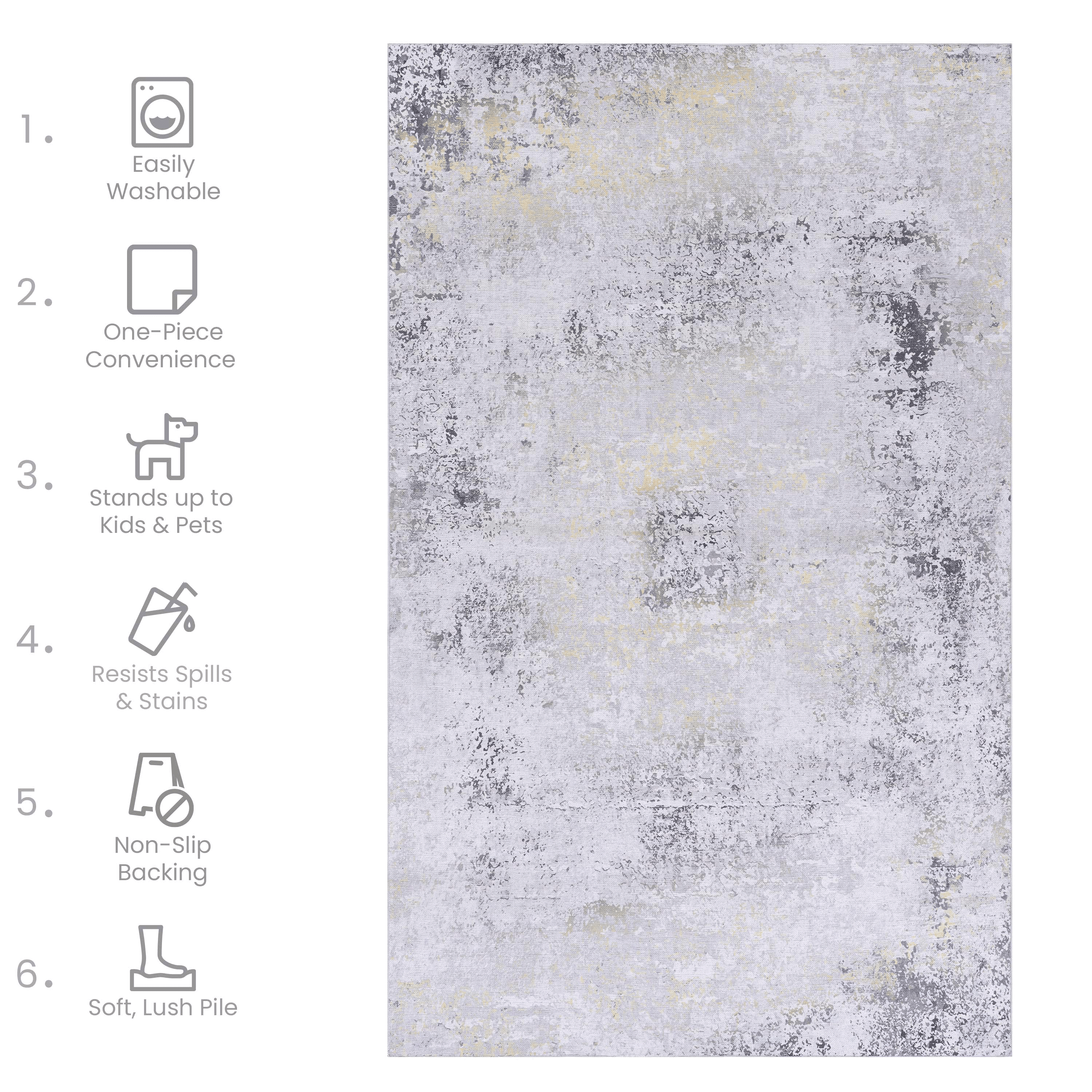 2x3 Washable Doormat Area Rug Boho Low Pile Non-Slip TPR Backing Non-Shedding Stain Resistant Chenille Soft Kids Pets Friendly Indoor Rug for Entryway Living Room Bedroom Kitchen Hallway