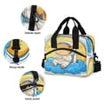 thumbnail image 5 of Meal Bag Large Capacity Handheld Lunch Bag Crossbody Insulated Bag for Office, Picnic, Travel Astronaut Capibara, 5 of 6