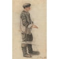 thumbnail image 2 of François Bonvin 10x14 Black Ornate Wood Framed Double Matted Museum Art Print Titled: The Stretcher Bearer (Study for “Le Couvreur Fallen”) (1876), 2 of 5
