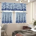 thumbnail image 4 of Blue Butterfly Floral Kitchen Curtains Valance Set of 3,Flower 24 Inch Length Tier Curtains Cafe Bar Window Curtains, Rod Pocket,Easy to Install, 4 of 5