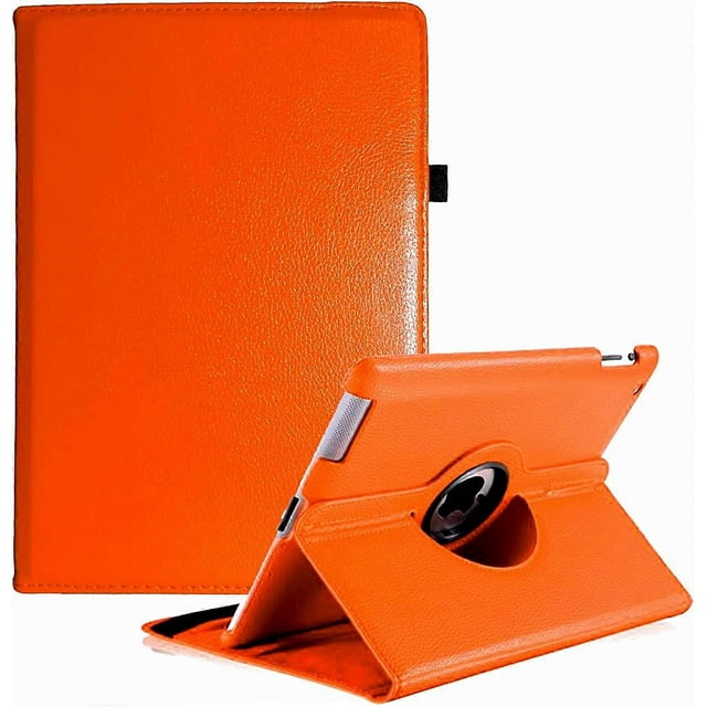 iPad 2/3/4 Case - 360 Degree Rotating Stand Smart Case Protective Cover with Auto Wake Up/Sleep Feature for Apple iPad 4, iPad 3 & iPad 2(Orange)