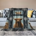 thumbnail image 2 of WERPE Cow Blanket for Girls Woman Highland Cow Throw Blanket Soft Warm Flannel Highland Cow Animals Theme Blanket Gifts for Adults Teenager Couch Sofa Bed&nbsp; White, 2 of 6
