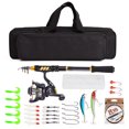 thumbnail image 1 of Kit de varilla giratoria Combo de caña de pescar telescópica y carrete, kit completo, carrete de pesca giratorio, organizador de engranajes, juego de postes con señuelos de línea de pesca de 100 m, a Gofishup Kit de varilla giratoria, 1 of 7