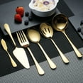 thumbnail image 4 of ReaNea 46 Pieces Gold Silverware Set Stainless Steel Titanium Gold Plating Flatware Set, Spoons Forks Cutlery Set Contains 6 Pieces Serving Set, 4 of 9