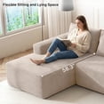 thumbnail image 7 of Yomsum Minimalist Modern Upholstered Sofa, Camel L Shaped Corner Sectional Couch, Comfort Deep Seat Leisure Sofa for Indoor Home Decor Daily Use, 7 of 7
