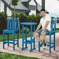 thumbnail image 5 of Nalone 40" Outdoor Bar Table, All Weather HDPE Bar Height Patio Table Counter Round Patio Cocktail Bar Table, Tall Bistro Table Pub Table for Deck, Porch, Backyard, Garden (Naby Blue), 5 of 8