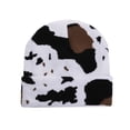 thumbnail image 1 of Sombreros de invierno de punto con estampado de vaca, a rayas, rizados, sin bordes, para el frío, cálidos para exteriores, de lana gruesa, para mujer, 1 of 2