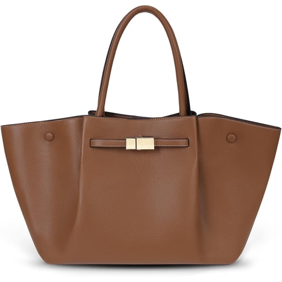 LHSHID Tote Bag Faux Leather Work Bag for Women Soft Grained Leather Top Handle Bag Trendy Luxury Hobo Handbag Purse