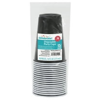 Plastic Disposable Party Cups, Midnight Black, 16 oz, 18 Pieces, by Way To Celebrate