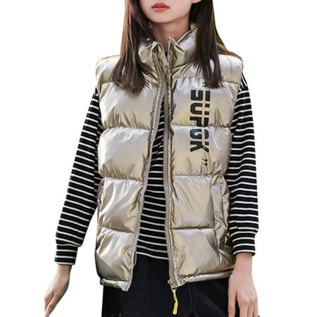 

Fsqjgq 5T Winter Coat Child Kids Toddler Baby Boys Girls Sleeveless Letter Winter Coats Hooded Jacket Vest Outer Outwear Outfits Clothes 7 Year Old Boy Coat Polyester Rose Gold 160