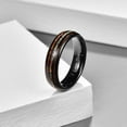 thumbnail image 5 of NUNCAD Handmade Tungsten Wedding Ring with Hawaii Koa Wood Domed Black for Men Women 6mm/8mm, 5 of 5