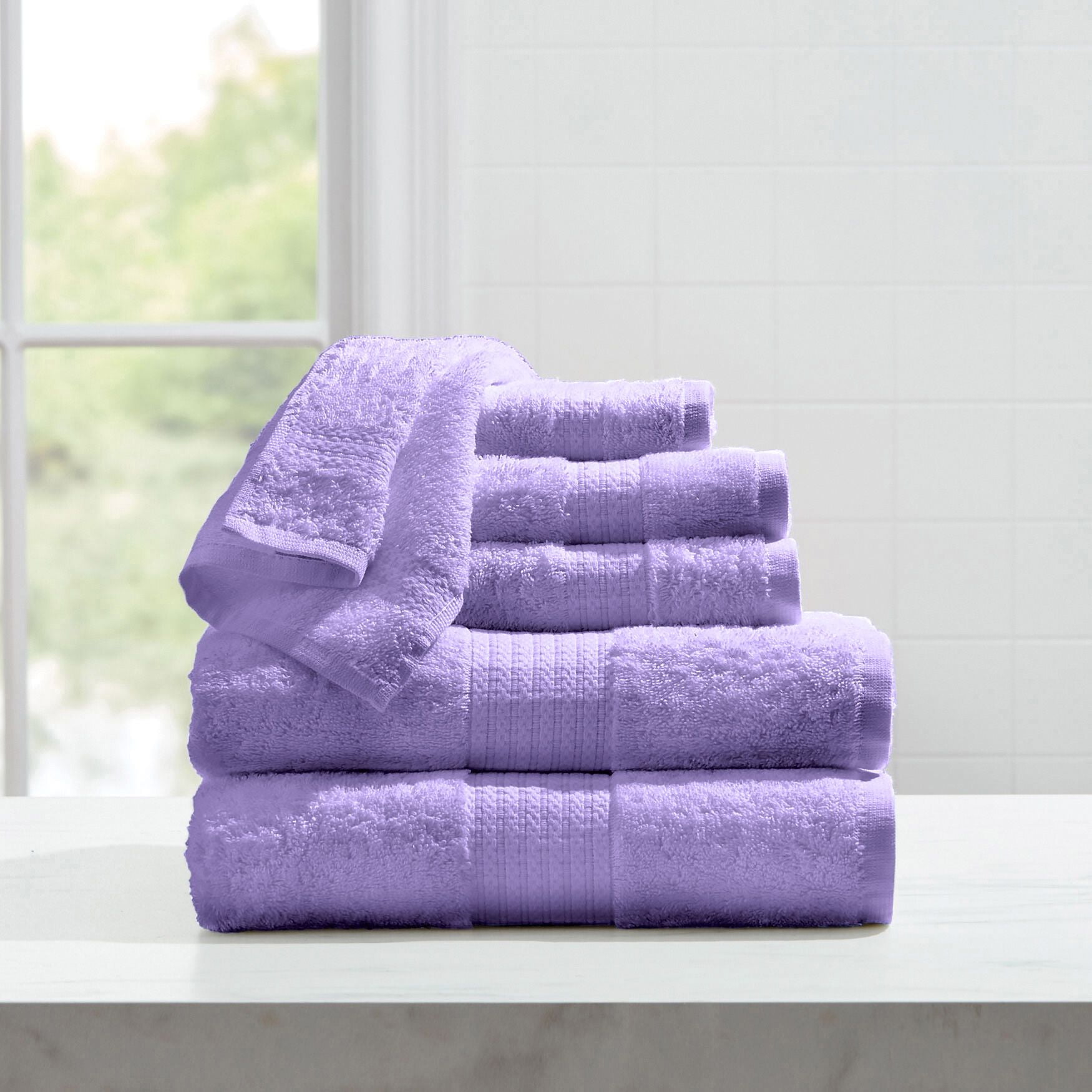Brylanehome 6 Piece Bath Set, Lilac Towel