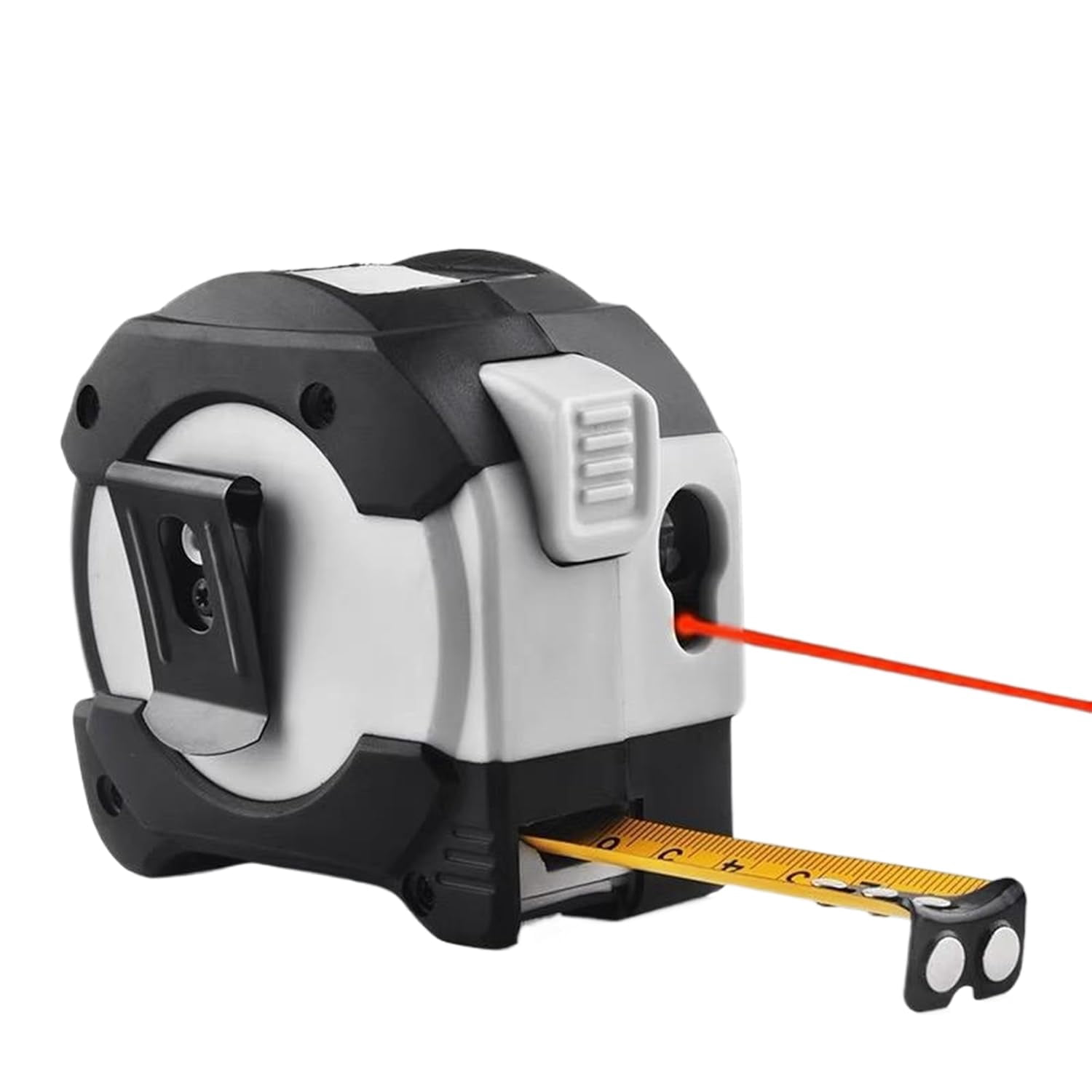 QCZPYP 2-in-1 Infrared Laser Tape Measure: 196Ft/60M Rechargeable Digital Measuring Tape, 16Ft/5M AutoLock Retractable Measuring Tape, Pythagorean, Area, Volume with Switchable Units M/Ft/in