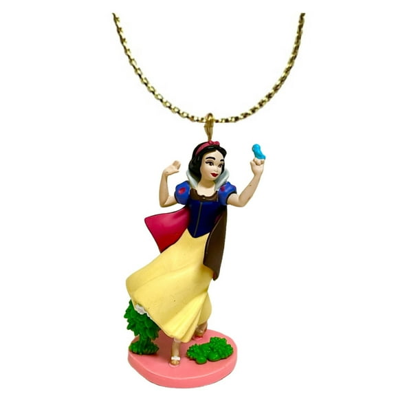 Princess Snow White Playful & Bird Ornament Figure Figurine PVC Charm 3” Dangler New