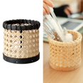thumbnail image 4 of Soporte para bolígrafo de ratán, tazas, tejido , cepillo de maquillaje Borde negro natural Gloria canasta de almacenamiento, 4 of 9