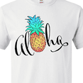 thumbnail image 4 of Inktastic Aloha- in Cursive with Pineapple Rainbow Colors T-Shirt, 4 of 5