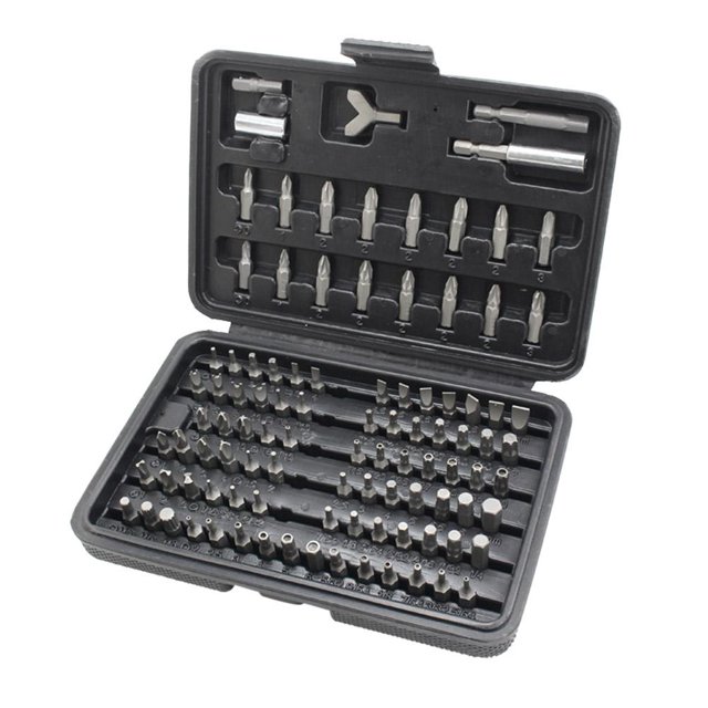 Brocas de destornillador eléctrico de 100 piezas juego de extensión de Ehuebsd cabeza de manga recta Torx ranurada herramientas de acero al cromo vanadio