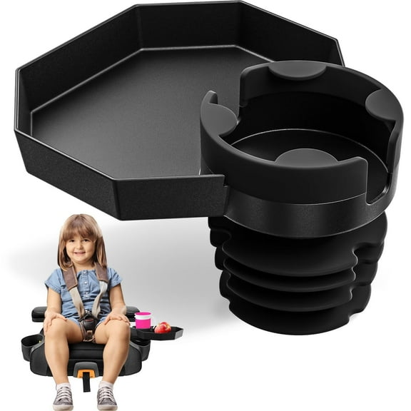 Kids Travel Tray Large Base - Car Seat and Car Cup Holder Tray - Tray for
