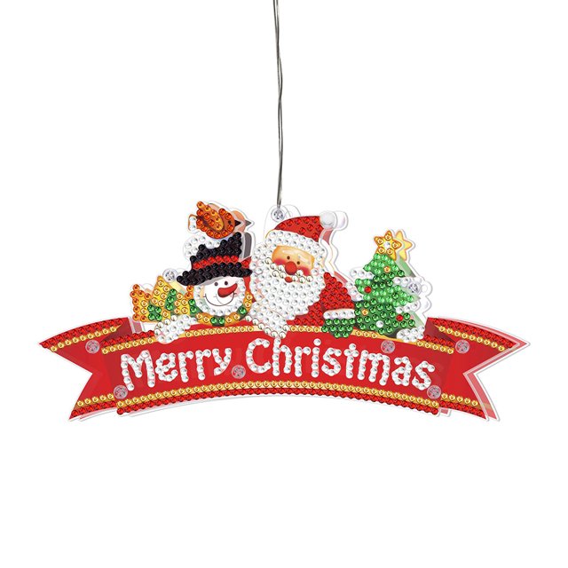 Decoración festiva del arte del arte 5D del partido casero de DIY de la luz de la pintura del diamante de la Navidad Hugtrwg Para estrenar