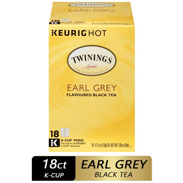 Twinings of London Earl Grey Black Tea KCups for Keurig , 18 Ct. Box