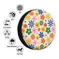 thumbnail image 4 of Salouo Groovy Daisy Flowers Print Spare Tire Cover 14-17 inch Spare Tire Protector Universal Tough Tire Wheel Cover for Trailer SUV and Truck-16 inch, 4 of 6