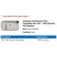thumbnail image 2 of Automatic Transmission Filter - Compatible with 1987 - 1988 Chevy V20 Suburban, 2 of 2