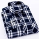 thumbnail image 2 of Camisa a cuadros para hombre, cuello vuelto, manga larga, botón de una sola fila, Top clásico para hombres y niños, 2 of 5
