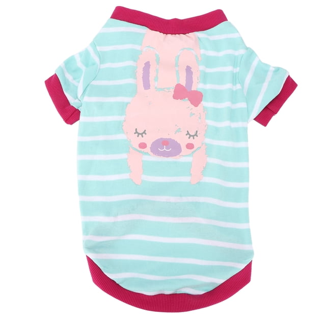 Thin Bottoming T-Shirt For Pets, Pet T-Shirt Convenient Safe Comfortable Simple And Stylish Replacement For All Kinds Of Pets For Spring And Autumn Lake Blue Bunny M