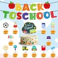 thumbnail image 3 of 4Pcs Back to School Party Decorations Hanging Banner Ruler Pencil Fruit Shape Stationery Banner Set Welcome Back Party Decoration, 3 of 10