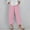 Pink, variant on Sakmal Casual Pants for Women Plus Size Straight Leg Irregular Hem Pants Pleated Plain High Waisted Ankle Length Pink Pants