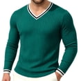 thumbnail image 3 of StSilkitty Long Sleeve T-Shirts for Men Textured V Neck Slim T Shirt Lightweight Soft Stretch Pullover Tops, 3 of 6
