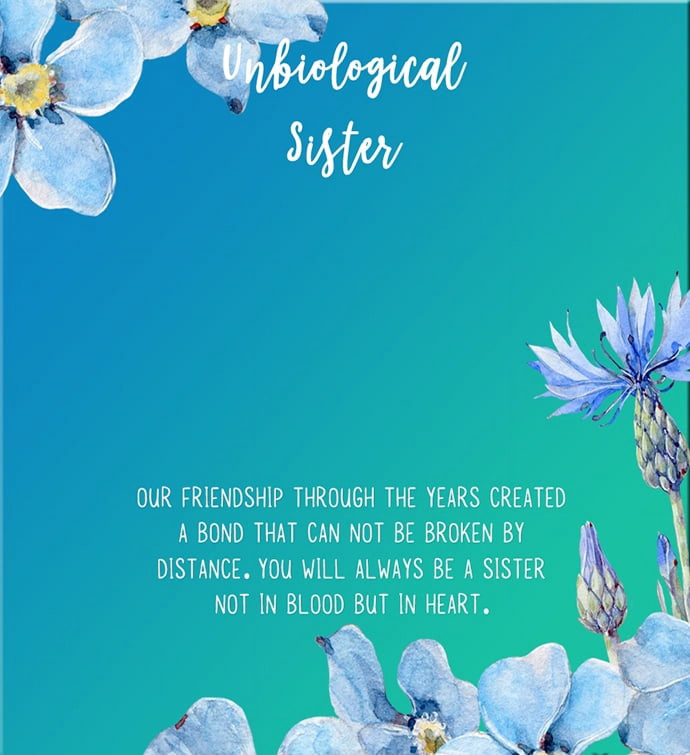 Anavia Unbiological Sister Gift Jewelry, Soul Sister Card Necklace, Sister Best Friend Gift, Big Little Sorority Card Gift-[Two Rose Gold Infinity Double Ring, Bright Blue Gift Card]
