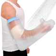 thumbnail image 2 of Housses Imperméables pour Bras de Douche Protecteur pour Adulte Imperméable Réutilisable Housse de Sac Sec, 1 * Housses Imperméables, Transparent & Bleu, 2 of 8