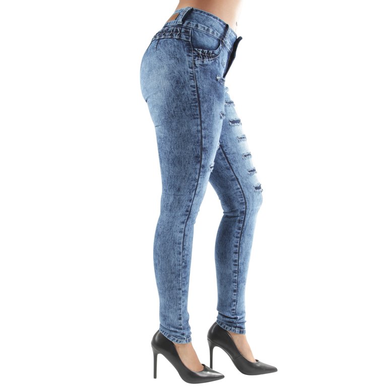 Jeans Levanta Stretch Cola Slimming Colombian Blue Push Up Skinny Butt  Lifter