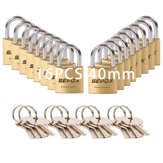 Candados de Latón SEPOX Macizo Alta Resistencia 40 mm Misma Llave Grillete Antioxidante Anticorte 24